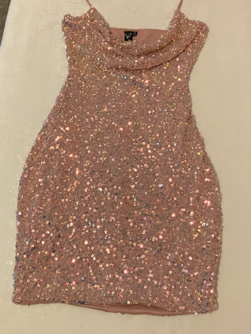 BEAUTIFUL Pink Sequin Dress size SMALL